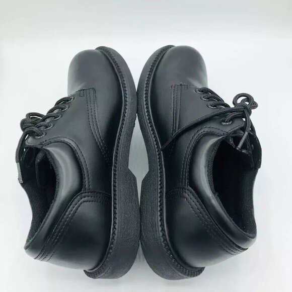 Safe T Step Shoes Mens Size 7 Wide Comfort Black Oxford Lace Up Derby Round Toe - Picture 8 of 9